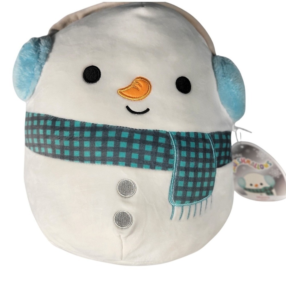 Squishmallow Plush Snowman with Earmuffs Holiday Winter Stuffed Animal - Picture 3 of 6